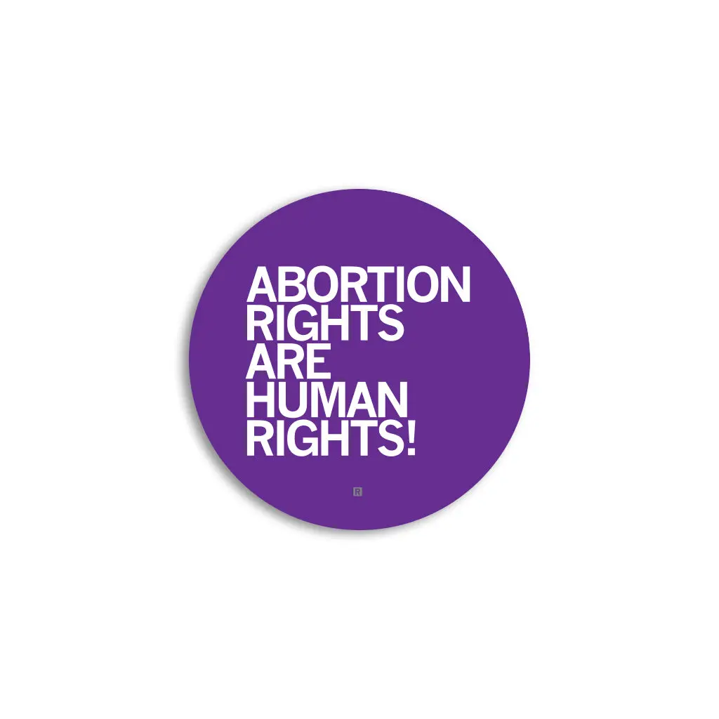 Abortion Rights Are Human Rights Purple Mini Circle Sticker 1