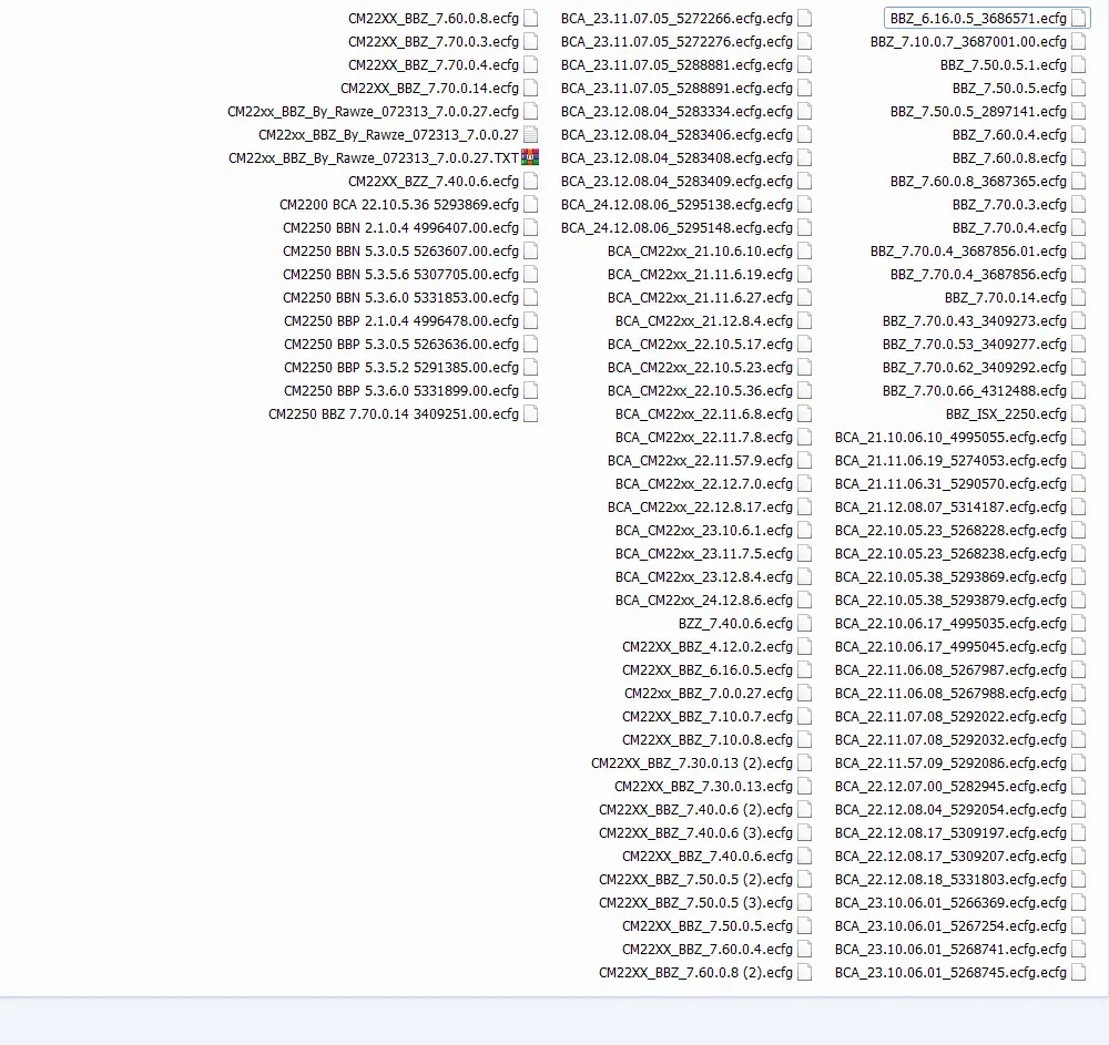 Bbz Bca Bbn Bbp Cm2200 Cm2250 Ecfg Meta File Collection - All Files As Shown In Picture 1