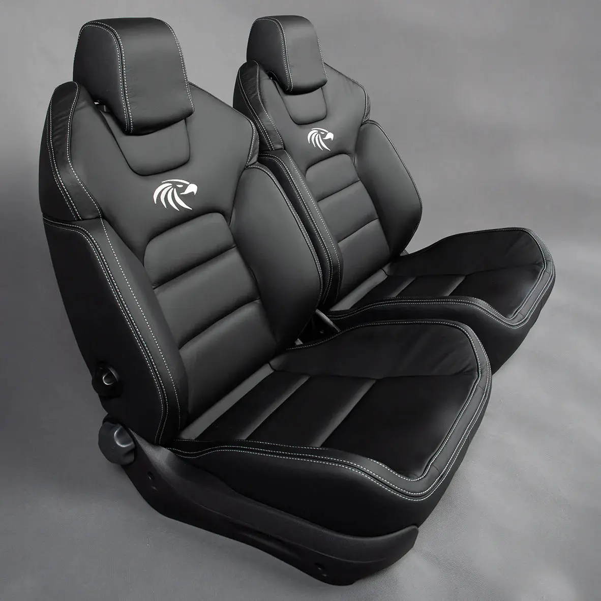 Huracan Fabrication Premium Touring Seats Graphite Leather (Sold As A Pair) / Adjustable Lumbar On Both Seats 1
