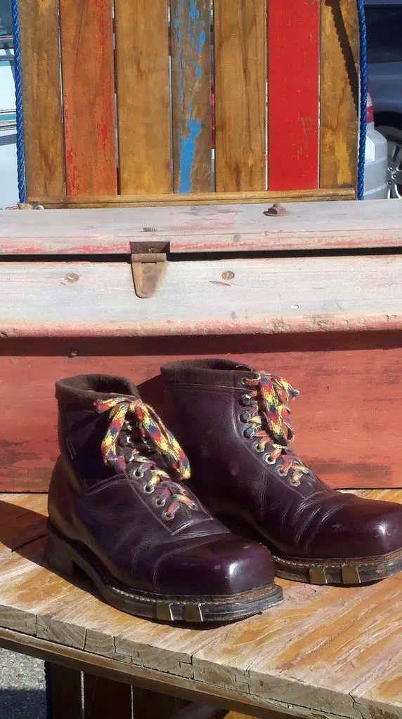 Vintage Ski Boots Square Toe Style 1