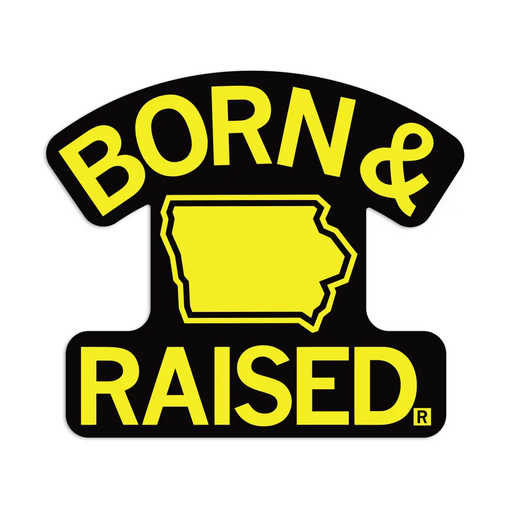 Ia Born & Raised Black Die-Cut Sticker 1