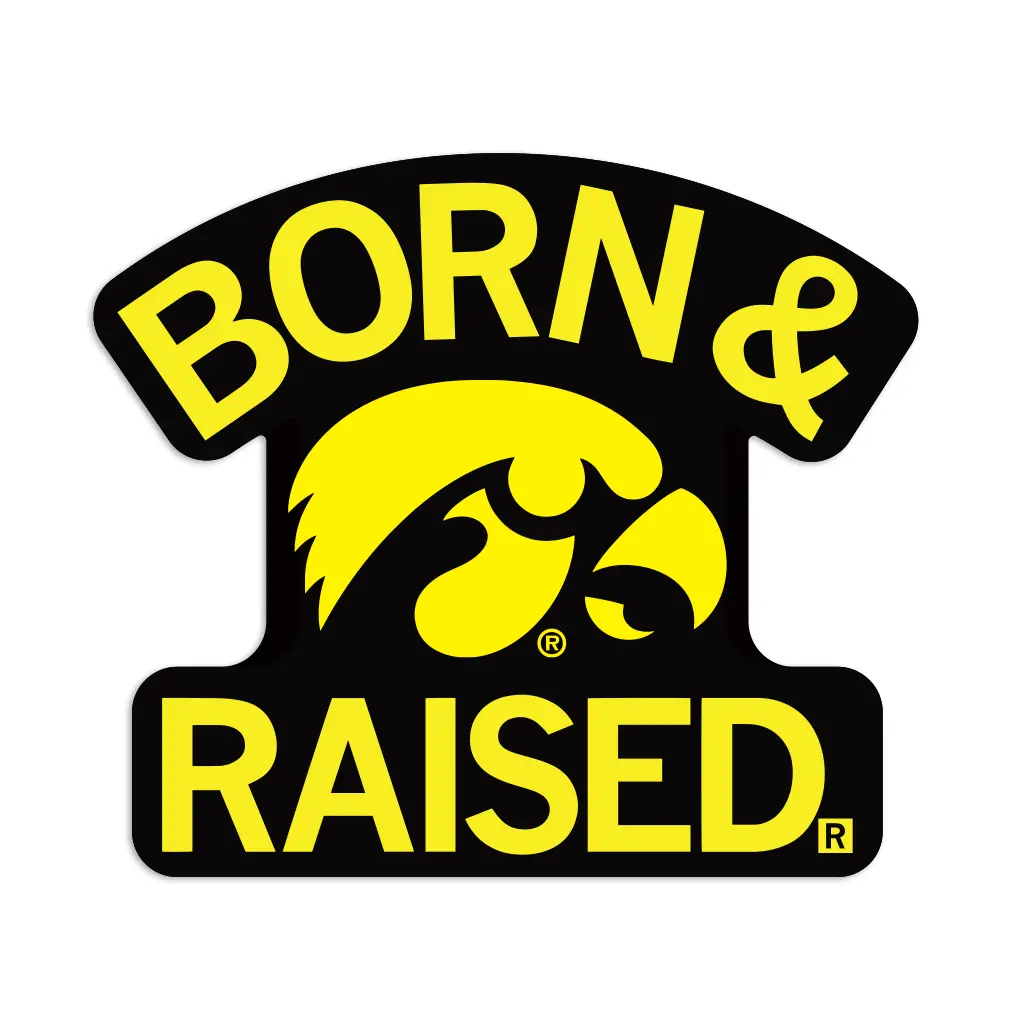 Hawkeyes Born & Raised Die-Cut Sticker 1