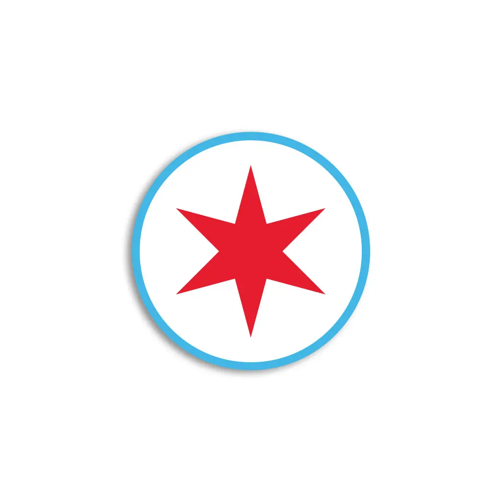 Chicago Star Circle Sticker 1