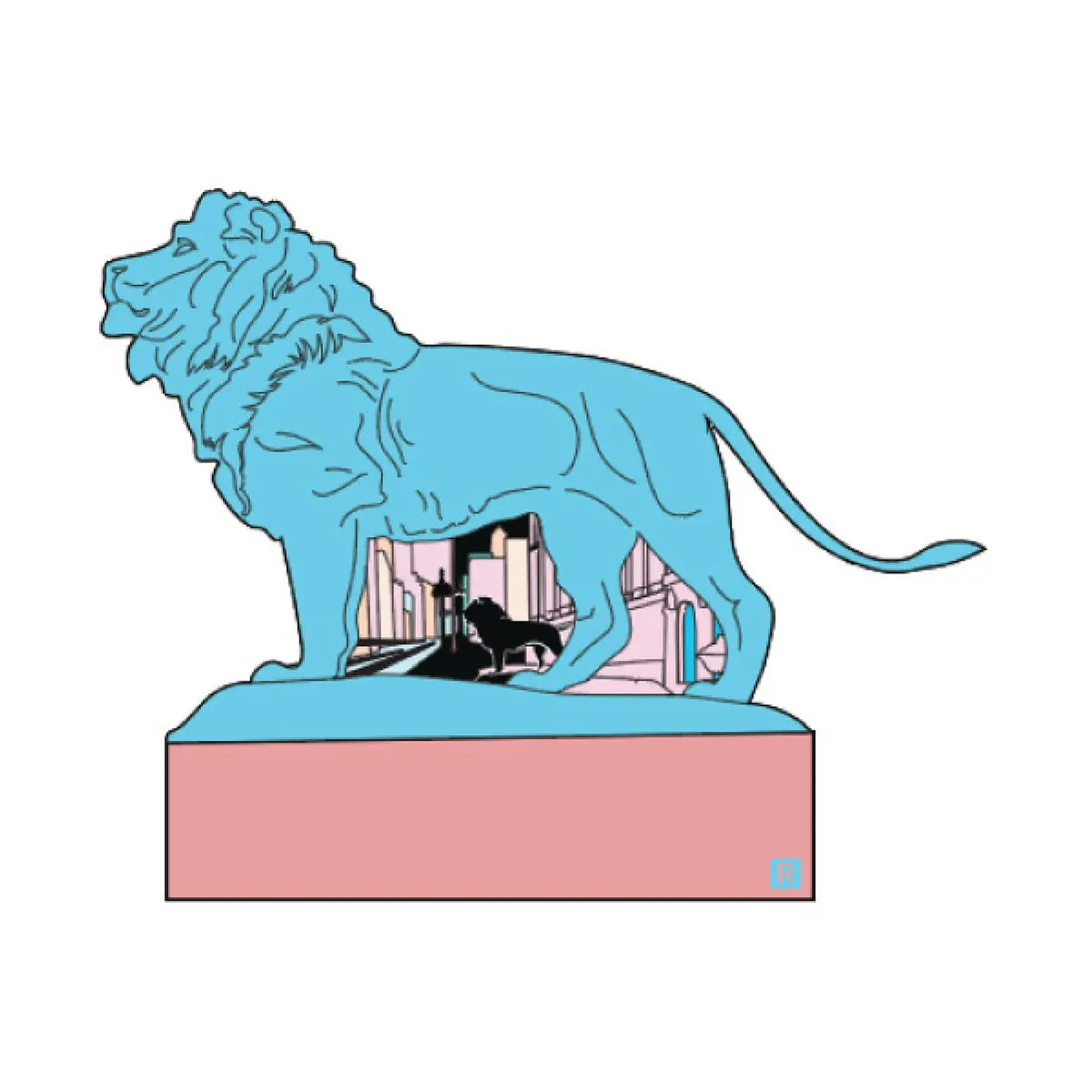 Chicago Museum Lion Die-Cut Sticker 1