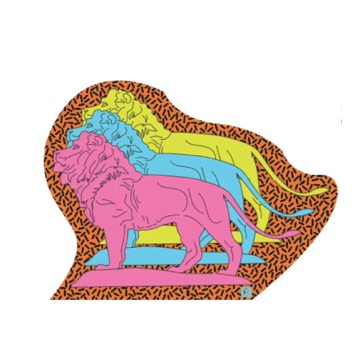 Chicago Museum Lion Trio Die-Cut Sticker 1