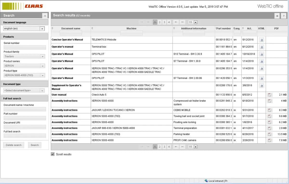 Claas Webtic Offline Service Information English - Francais Latest 082021 1