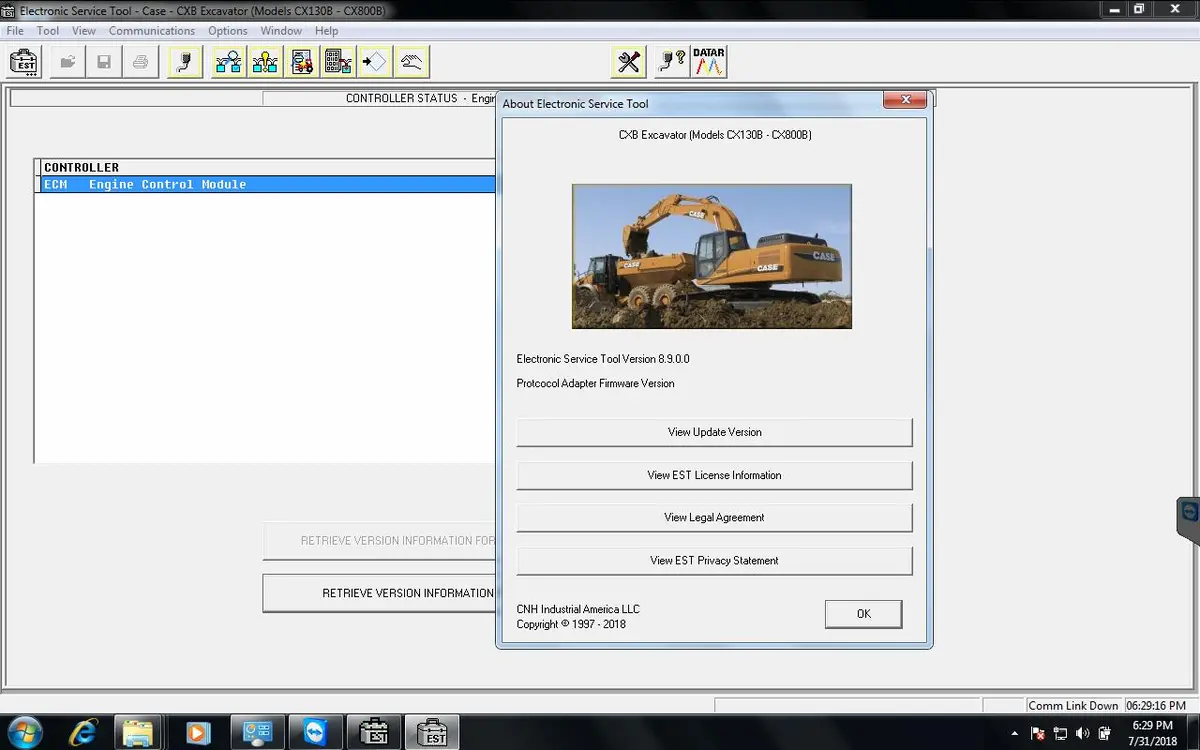 Case Ih , Steyr , Kobelco , Flexicoil Electronic Service Tools Cnh Est 9.7 Diagnostics Software - Engineering Level Latest 2022 1