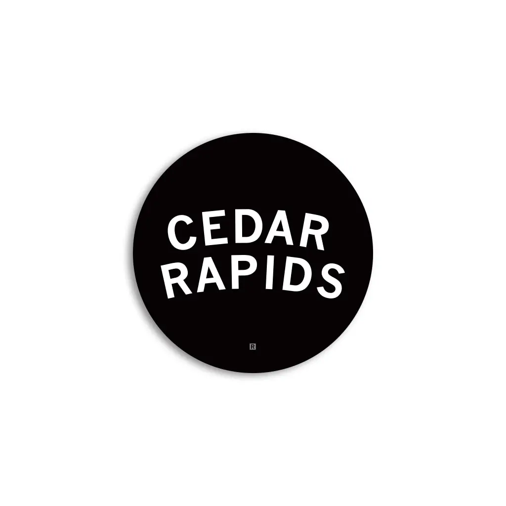 Cedar Rapids Curved Logo Mini Circle Sticker 1