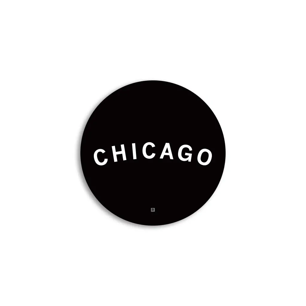 Chicago Curved Logo Mini Circle Sticker 1
