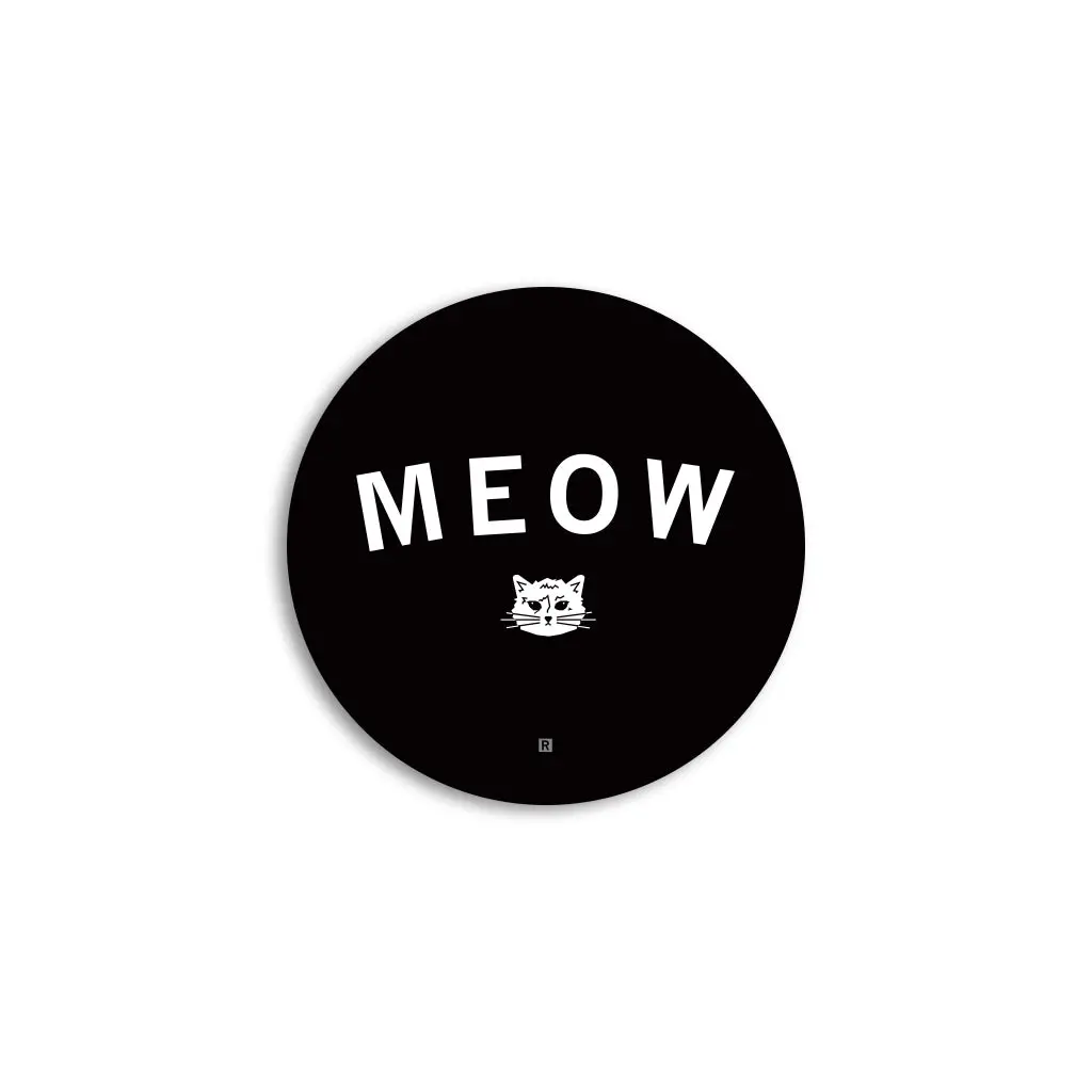 Meow Curved Logo Mini Circle Sticker 1