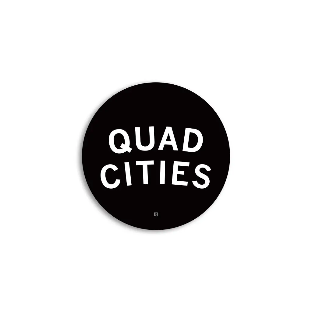 Quad Cities Curved Logo Mini Circle Sticker 1
