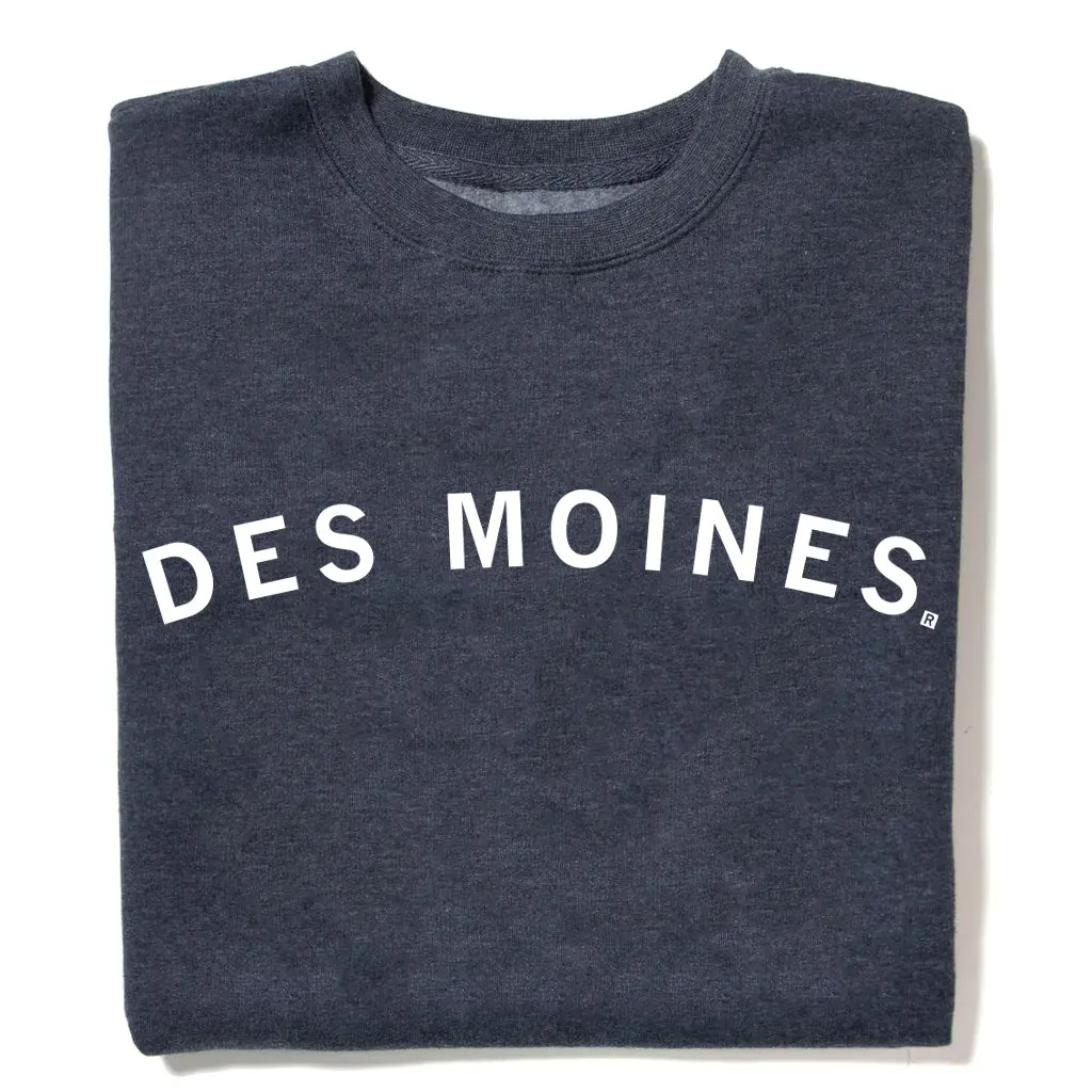 Des Moines Curved Logo Crew Sweatshirt 1