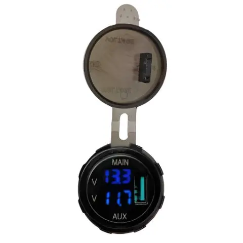 Lightforce Dual Voltmeter With 3.0 Amp Usb Fast Charger 1