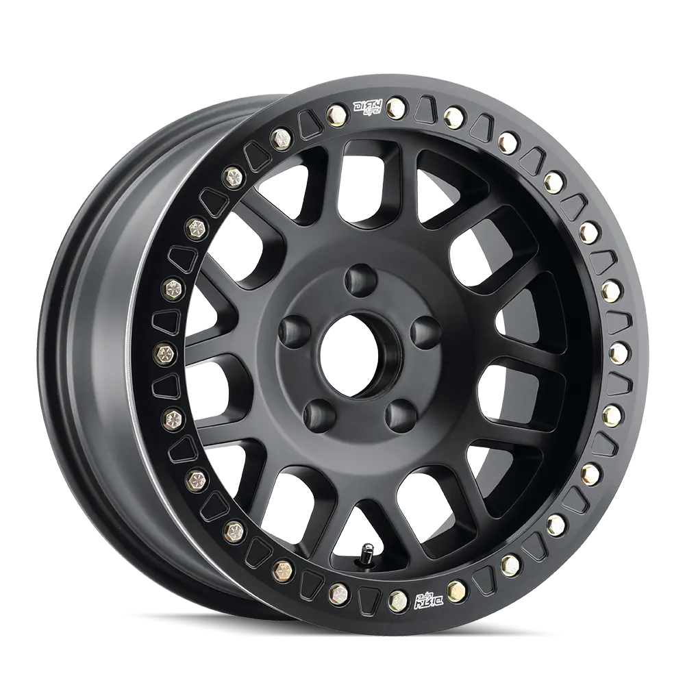 Dirty Life 17X9 12N 6X139.7 Cb110 Mesa Race Matte Black Comp Beadlock (C10aw-6Hmb Long Cap) 1