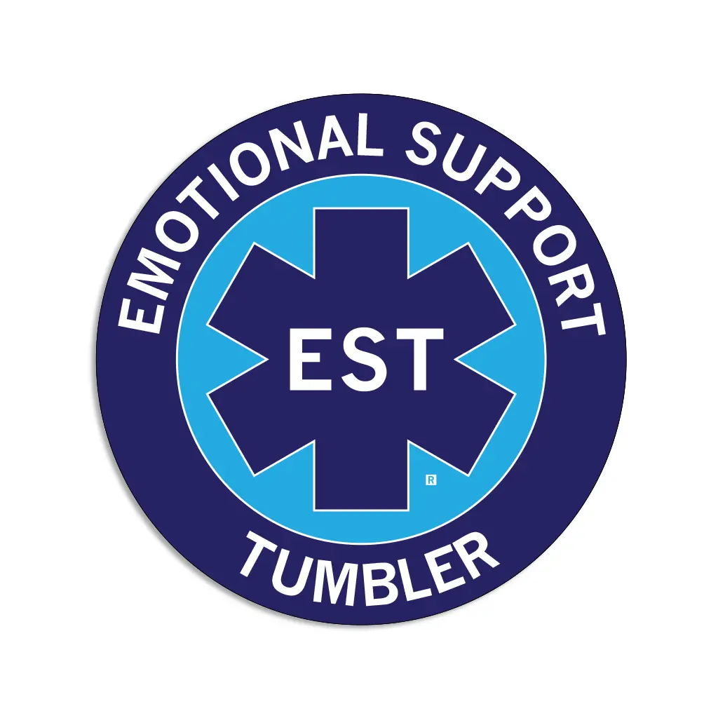 Emotional Support Tumbler Circle Sticker 1