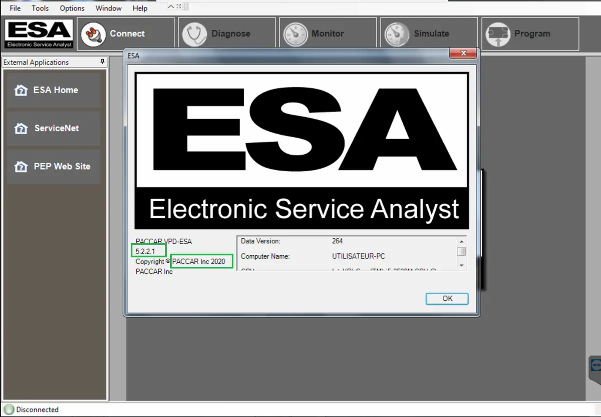 Paccar Esa Electronic Service Analyst V5.2 New & Latest 2020 With Generation 5 Files & Sw Flash Files 2020 1