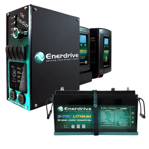 Enerdrive Traveller 02 Inc 200Ah Btec Lithium Bundle 1