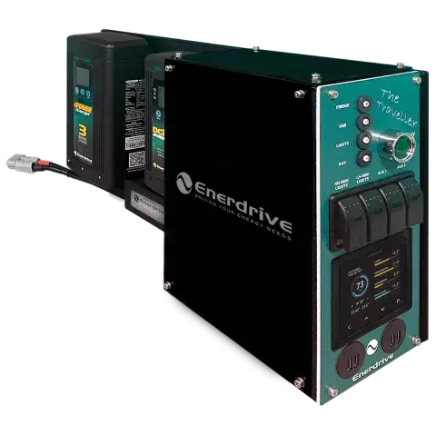 Enerdrive Traveller Right-Side System: 40A AC / 40A DC + Simarine SCQ50 Monitor