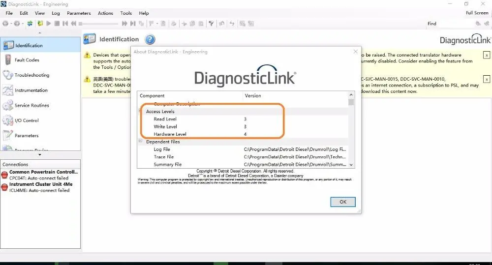 Detroit Diesel Diagnostic Link (Dddl 8.03) Engineering Level - Include Parameters Change ! Free Online Installation ! 1