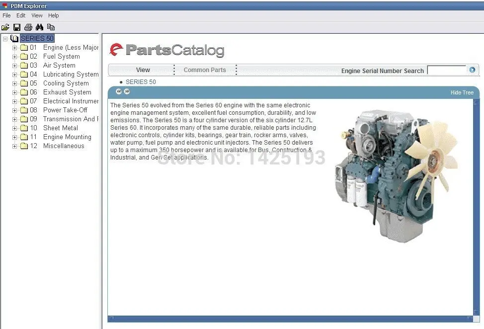 Detroit Diesel Engine Series 8.2L, 50, 55, 60, 2000, 4000 Parts Manual Epc Software All Models & SN Up To 2011 1