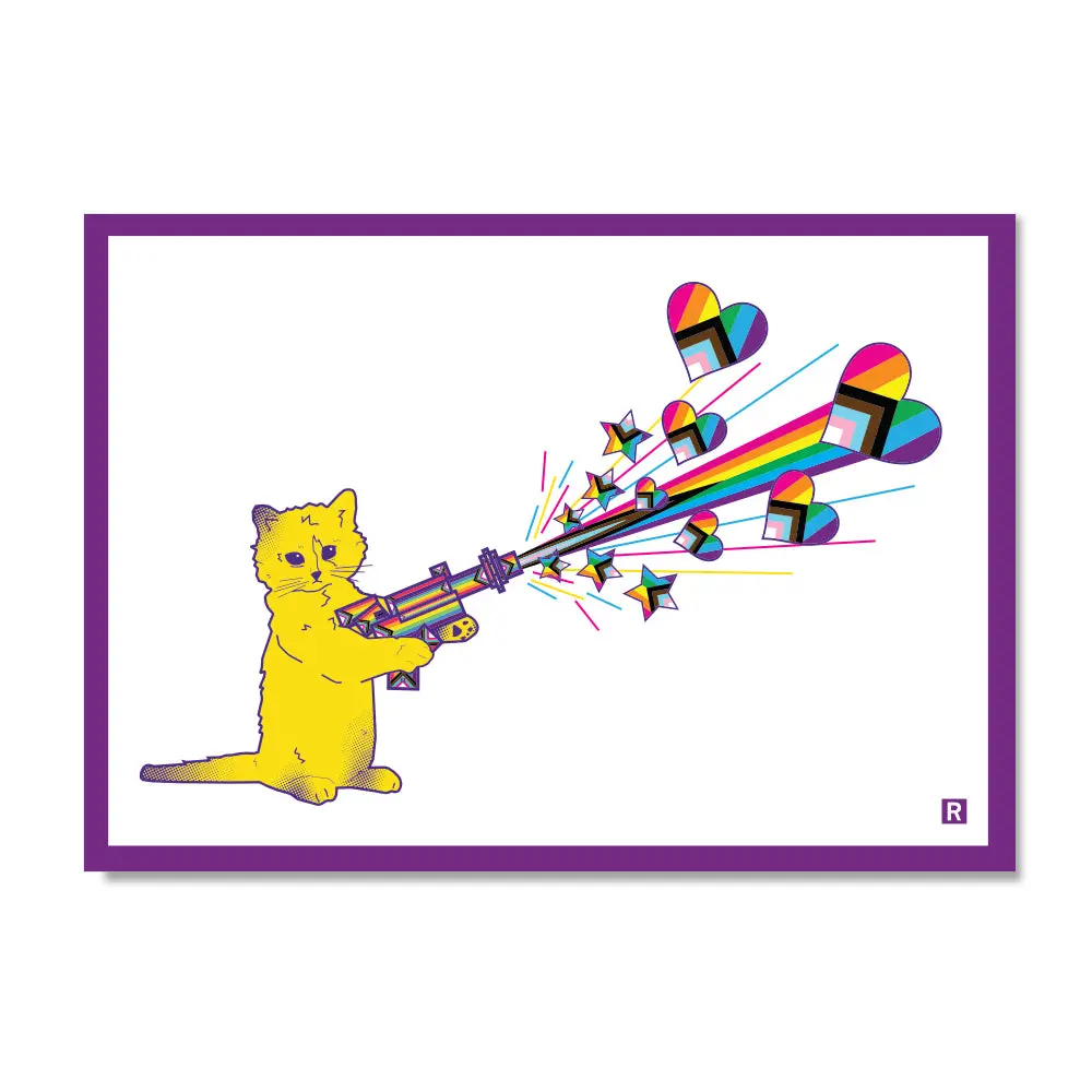 Pew Pew Pride Postcard 1