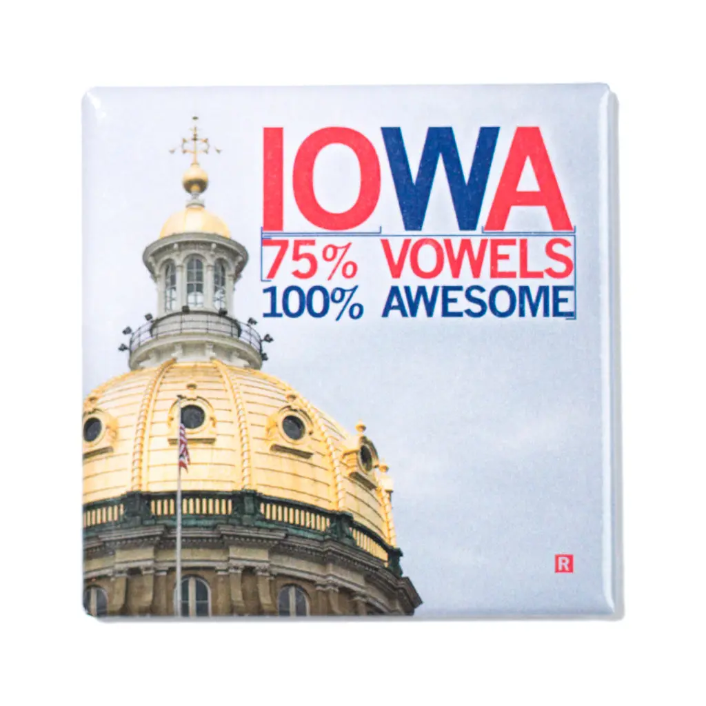 Iowa Vowels Photo Metal Magnet 1