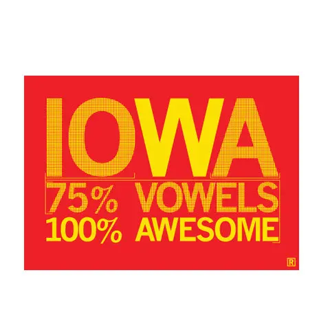 Iowa Vowels Postcard - Red 1