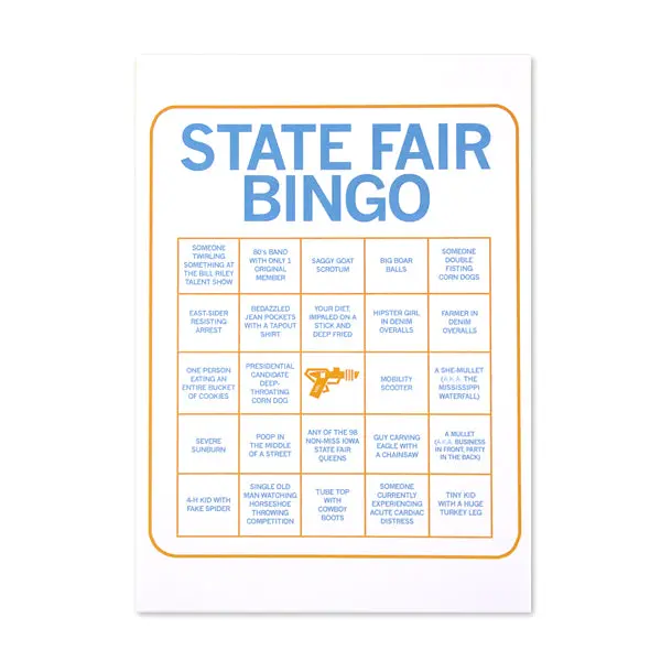 Iowa State Fair Bingo Postcard 1