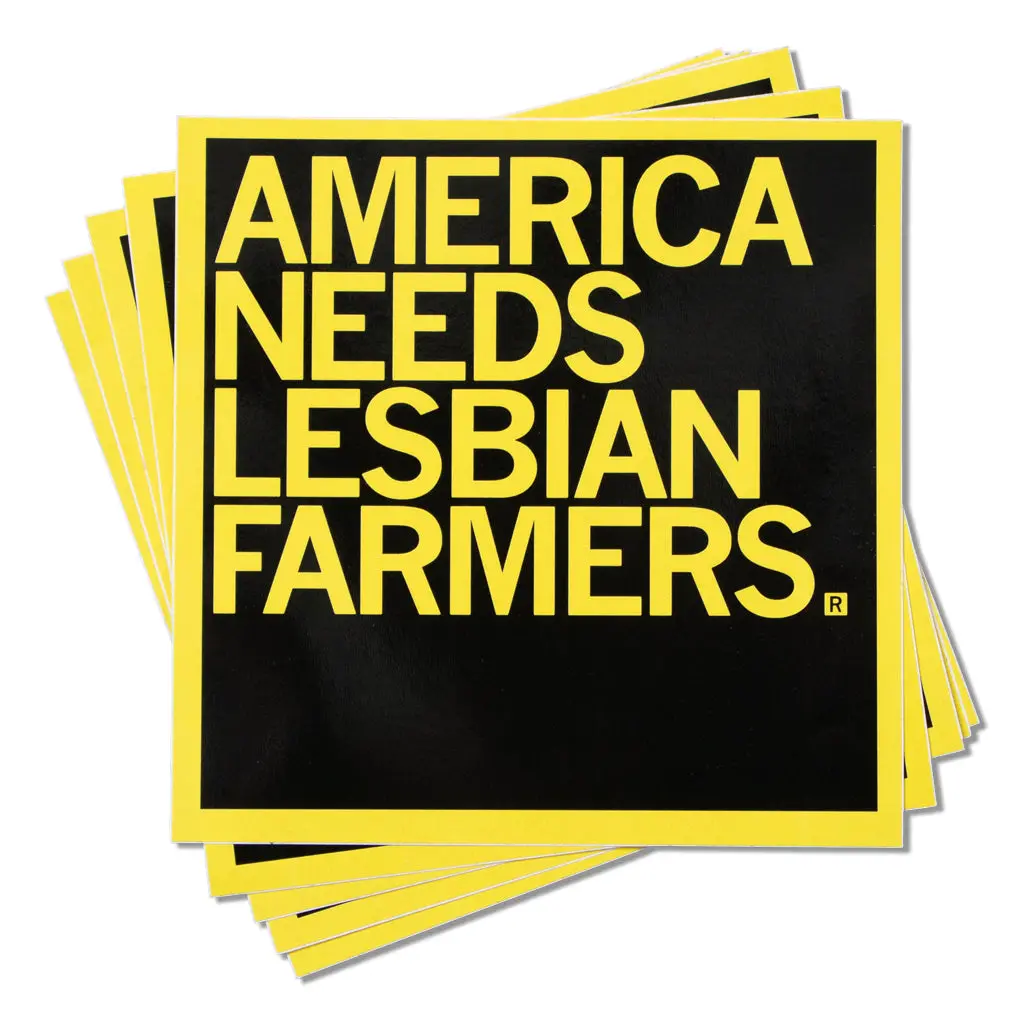 Lesbian Farmers Text Sticker - Black 1