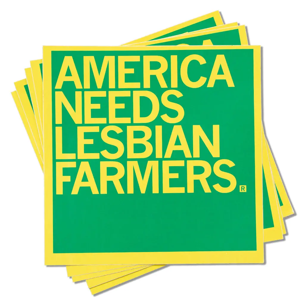 Lesbian Farmers Text Sticker - Green 1