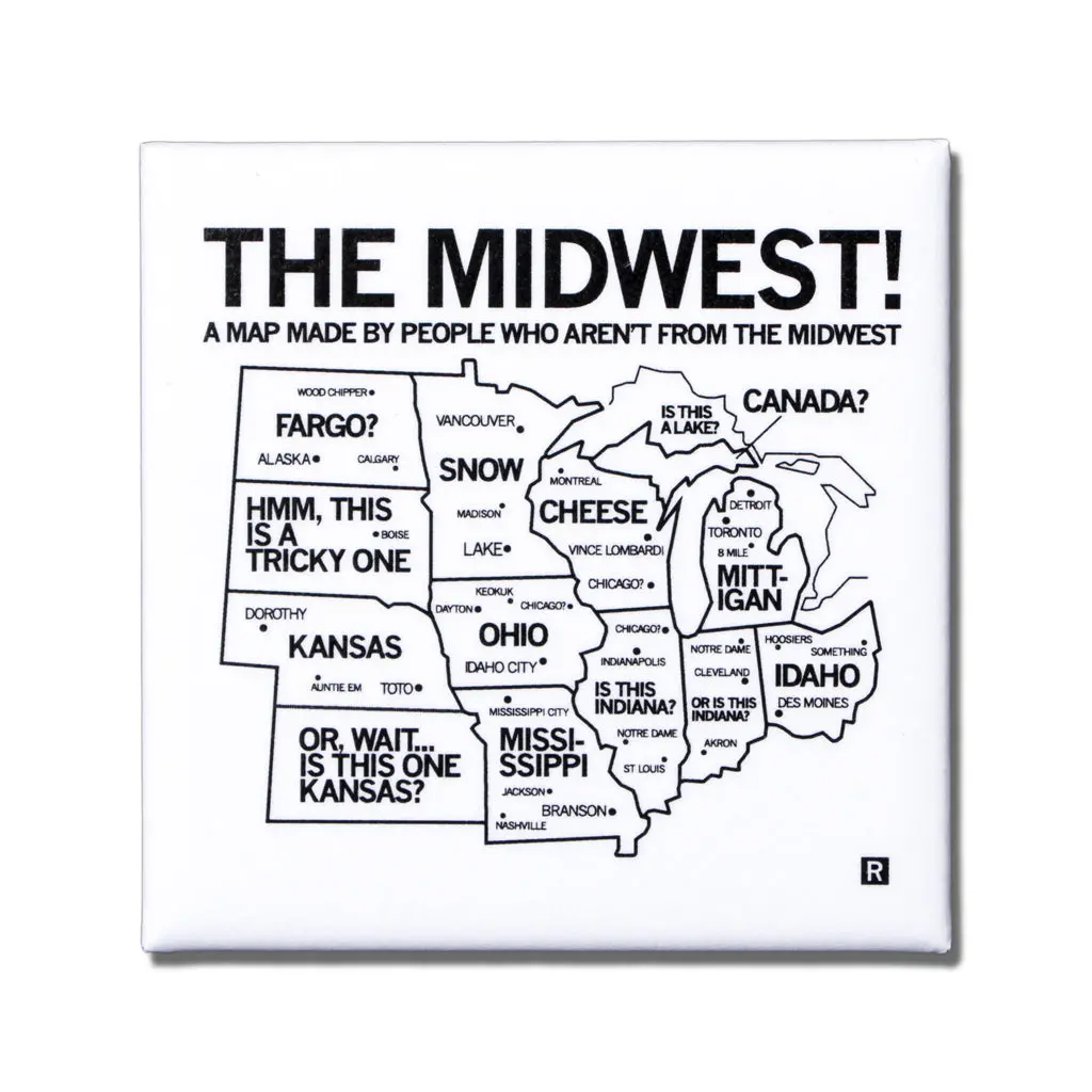 Midwest Map Metal Magnet 1