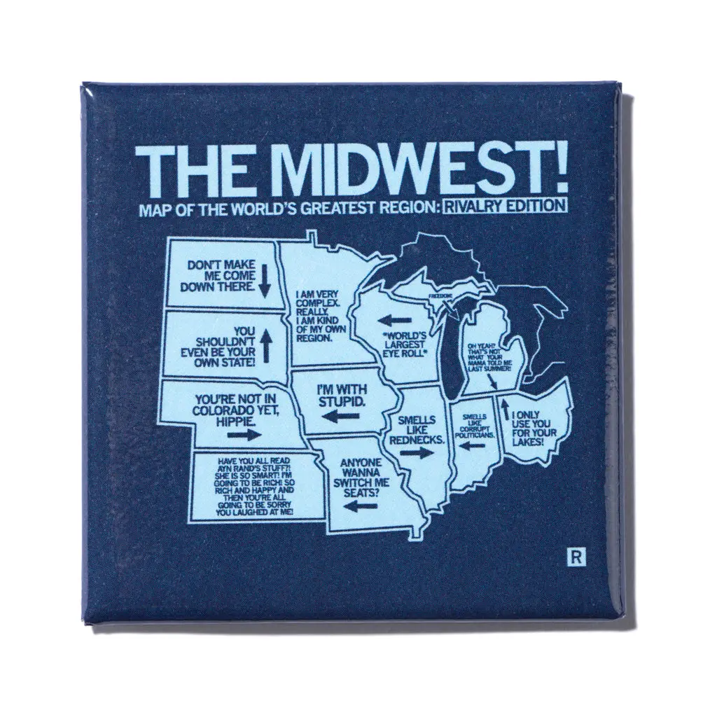 Midwest Rivalry Map Metal Magnet 1