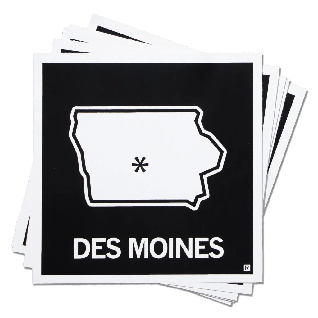 Des Moines, Iowa Outline Sticker 1