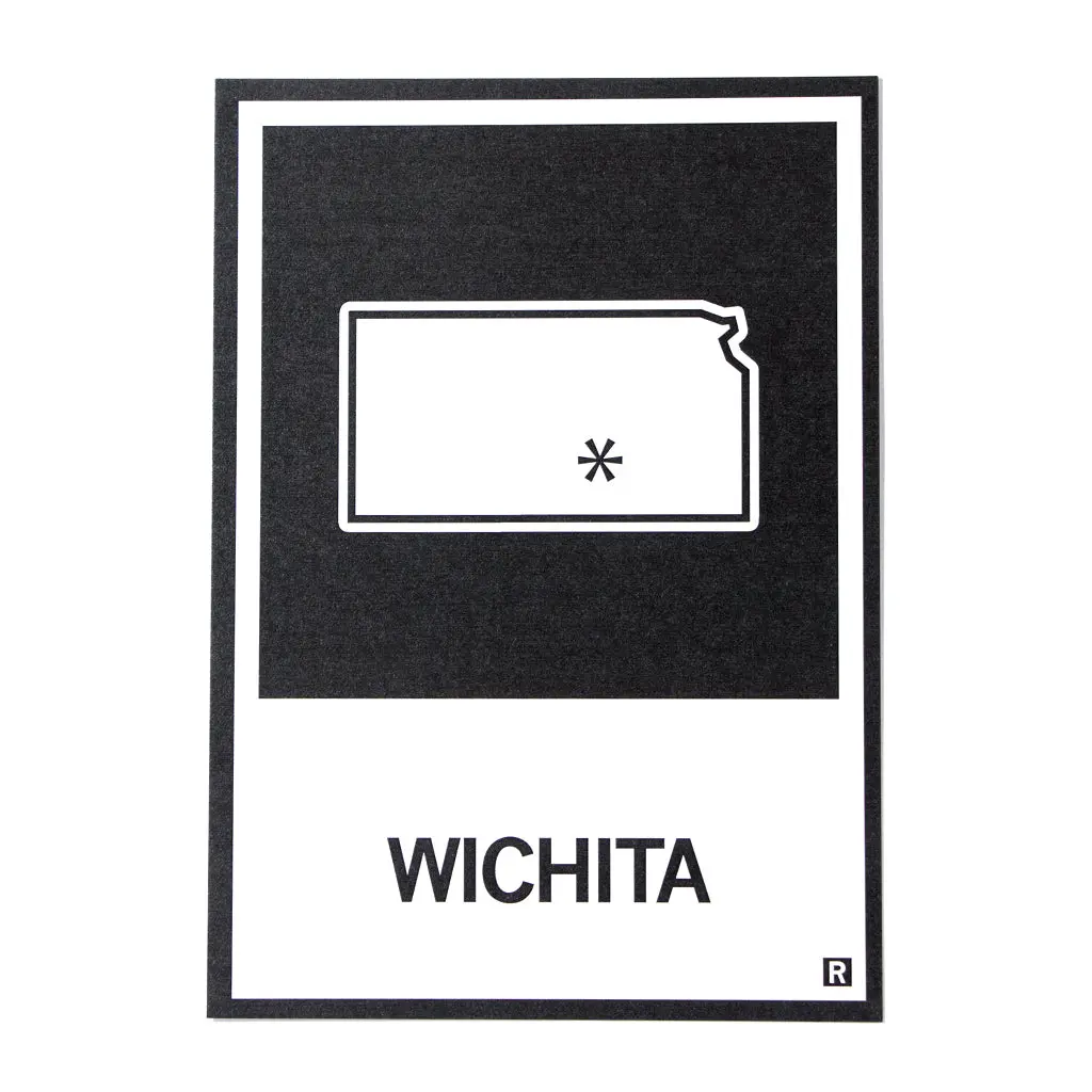 Wichita, Kansas Outline Postcard 1