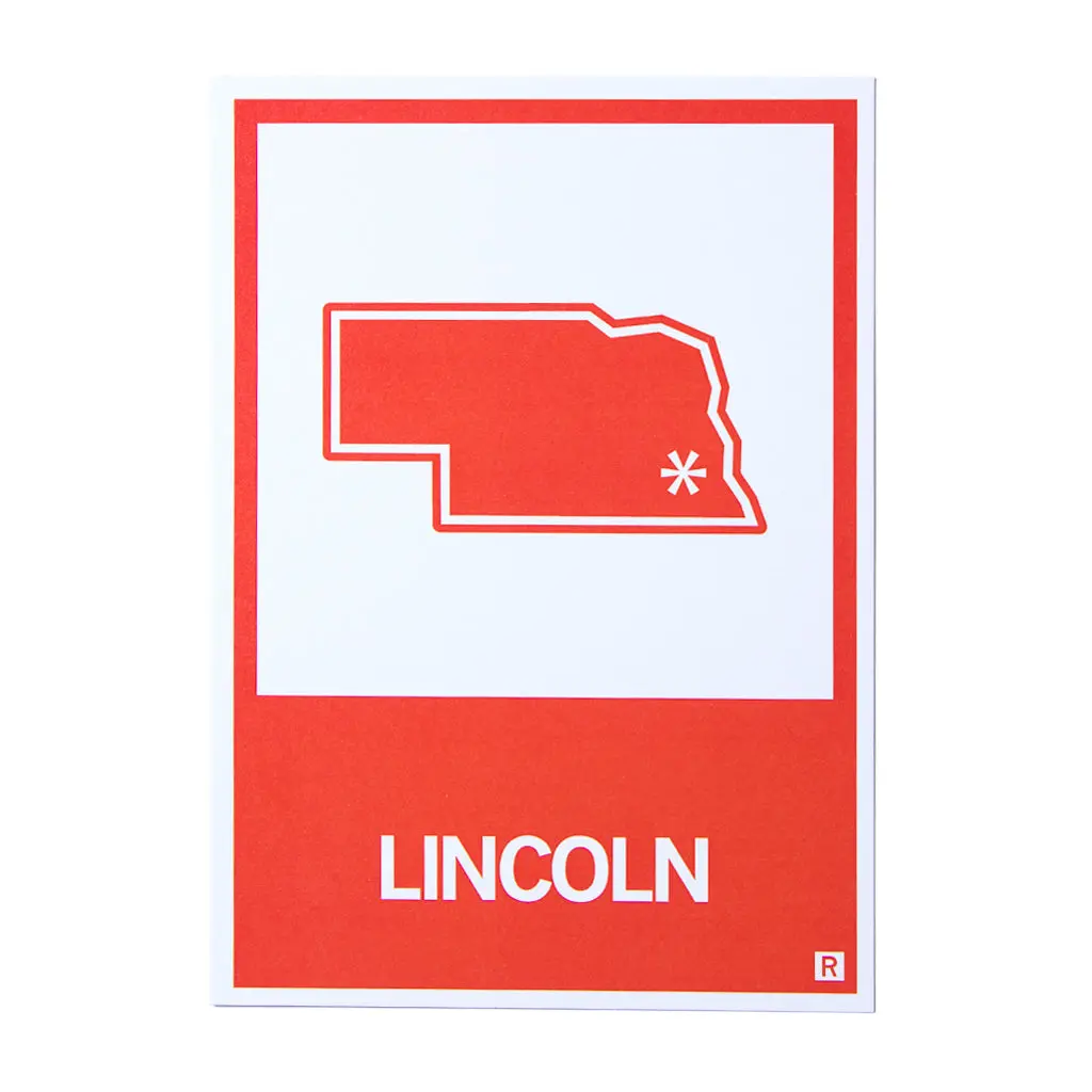 Lincoln, Nebraska Outline Postcard 1