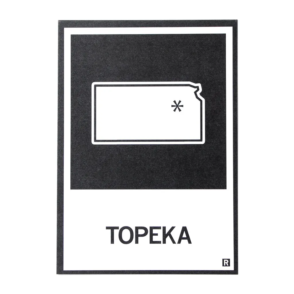 Topeka, Kansas Outline Postcard 1