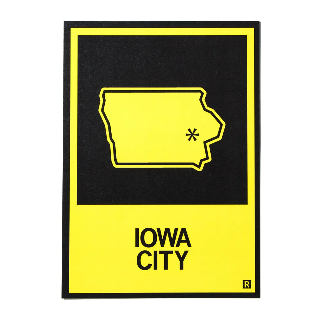 Iowa City, Iowa Outline Postcard 1