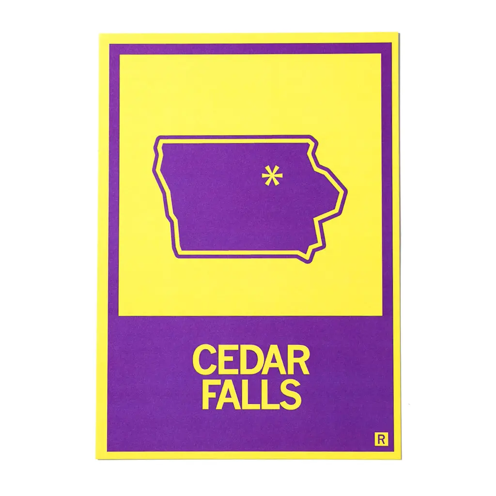 Cedar Falls, Iowa Outline Postcard 1