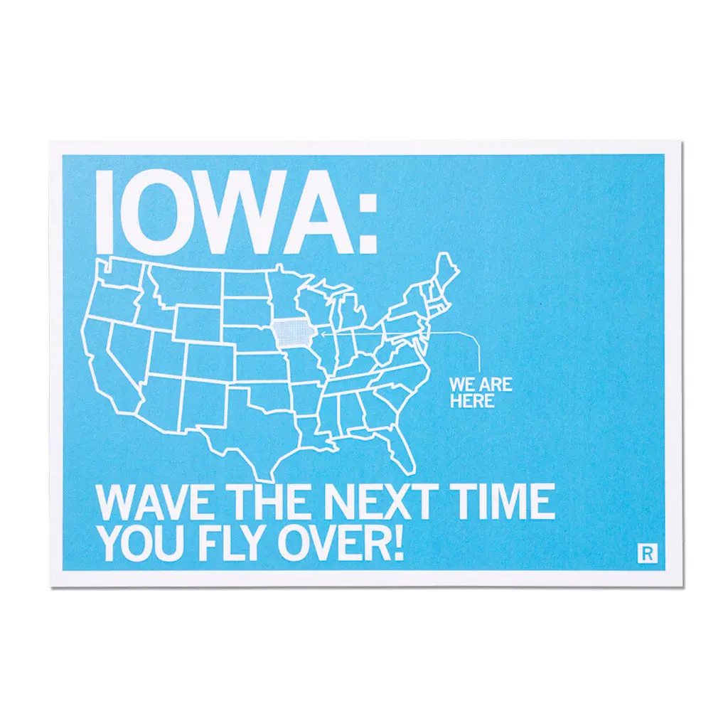Iowa Fly Over Postcard 1