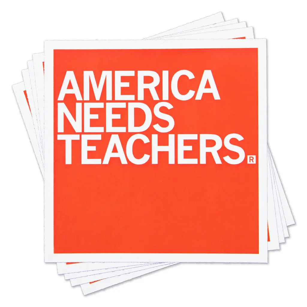 America Needs Teachers Red Sticker 1