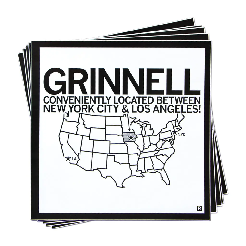Grinnell: Between Ny And La Sticker 1