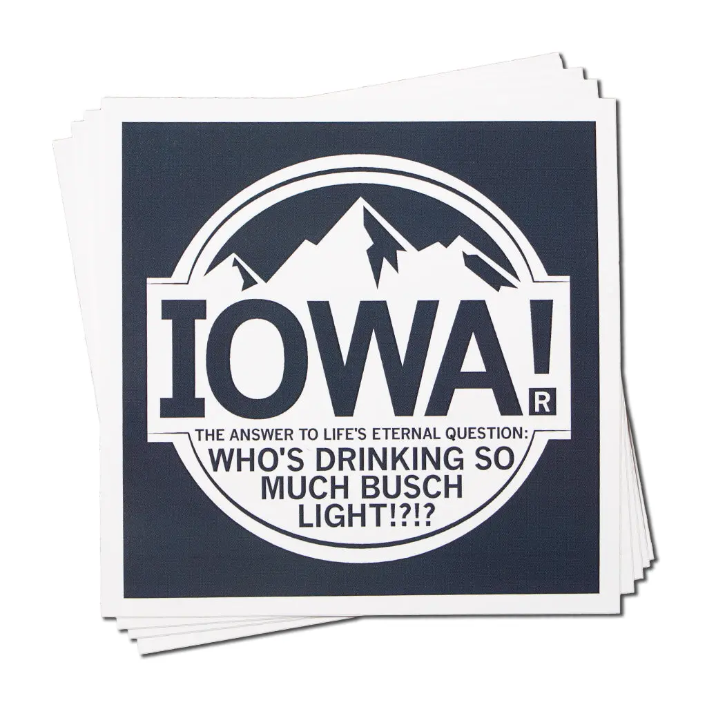 Iowa: Light Beer Sticker 1