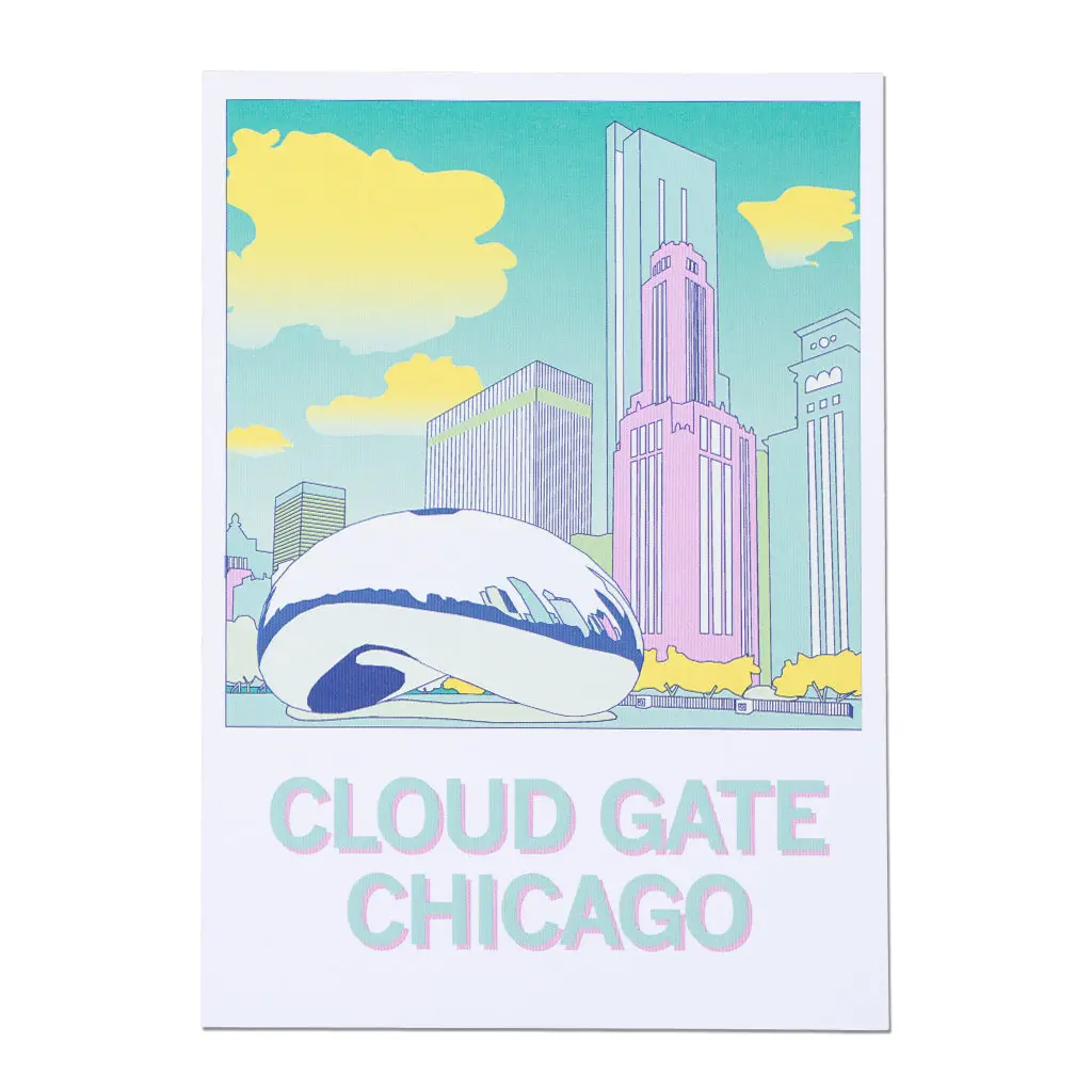 Cloud Gate Illustration Postcard 1