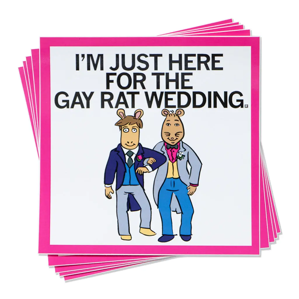 Gay Rat Wedding Sticker 1