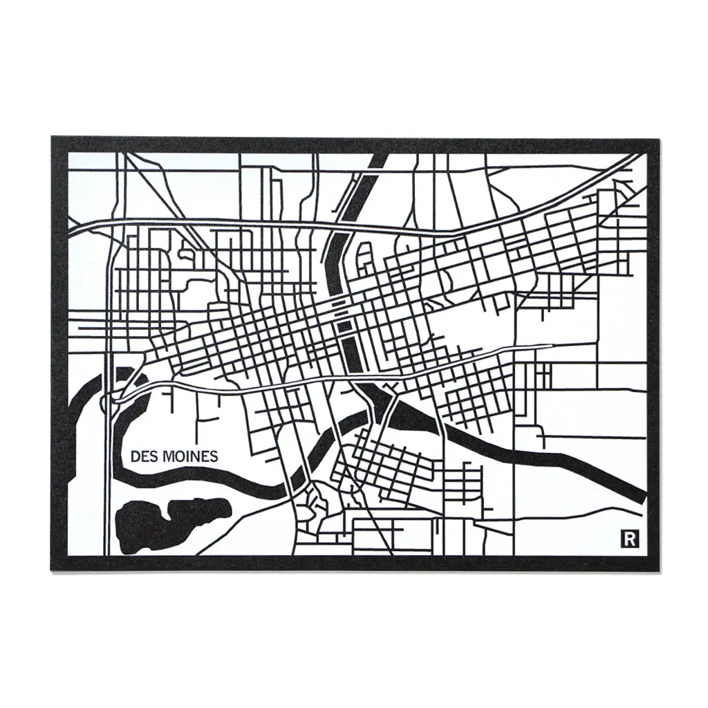 Dsm Map Postcard - White 1