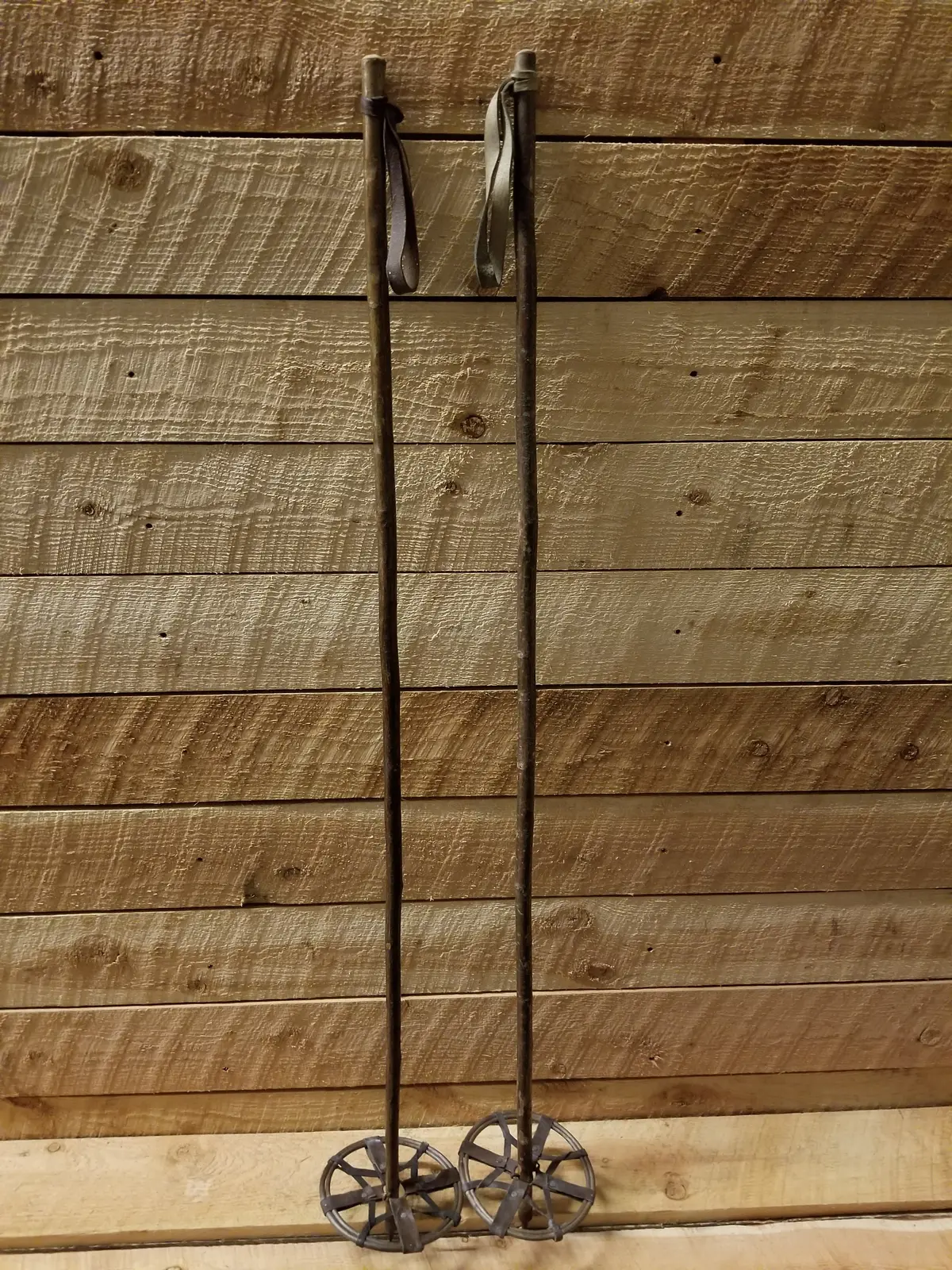 Vintage Hickory Ski Poles - Baskets Replaced 1