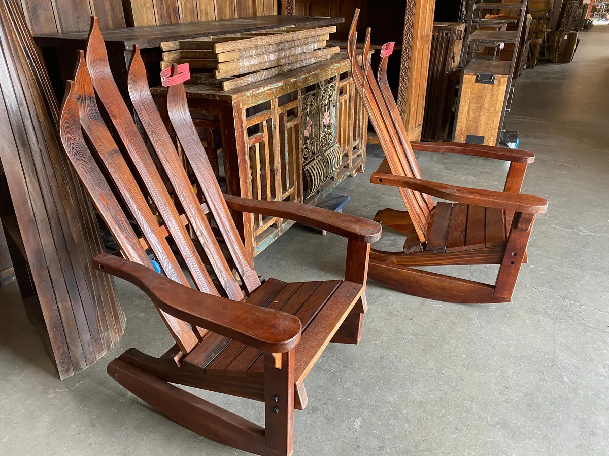 Adirondack Ski Rocking Chair 1