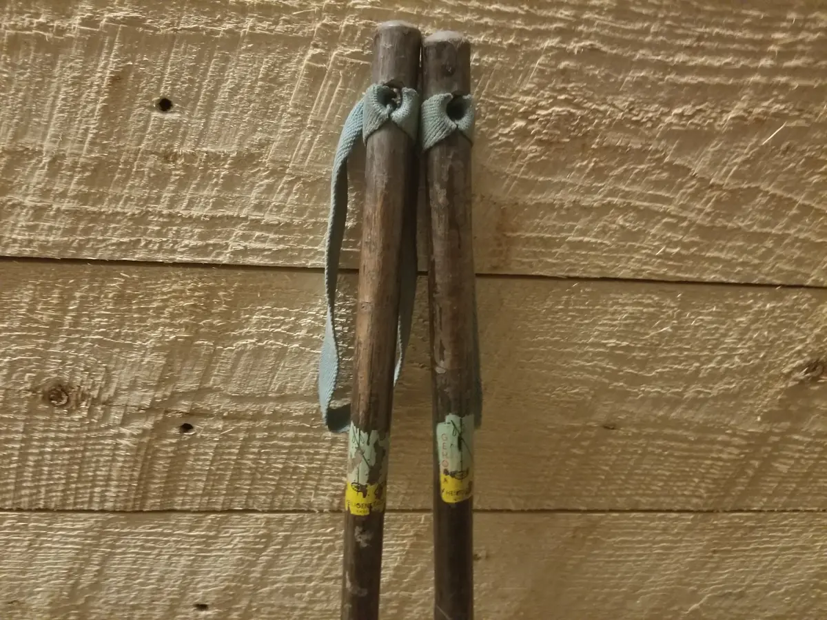Vintage Hickory Ski Poles 1