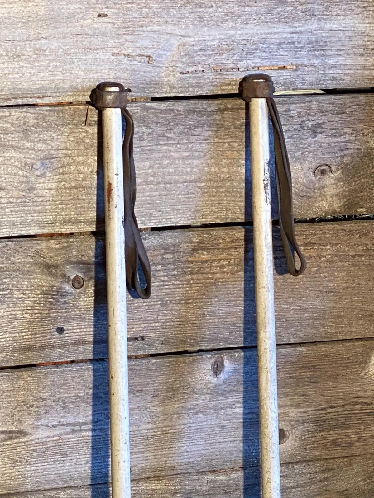 Vintage Military White Ski Poles 1