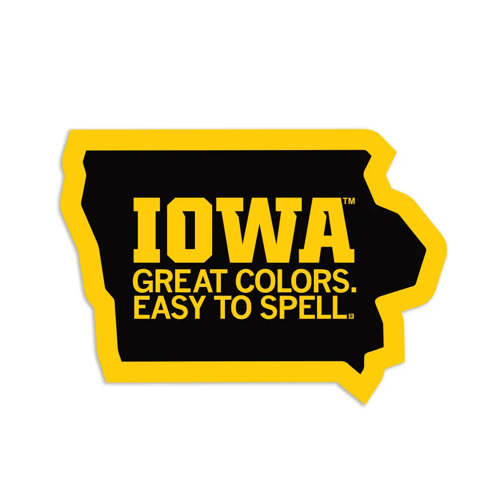 Iowa: Great Colors Easy To Spell Die-Cut Sticker 1